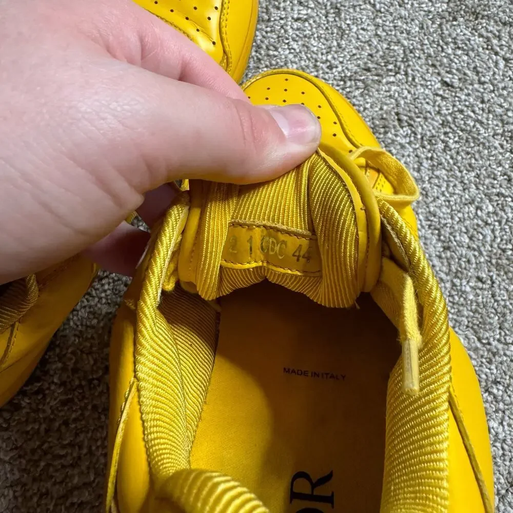 Christian Dior B27 Low Top World Tour Yellow Beige Oblique Sneaker